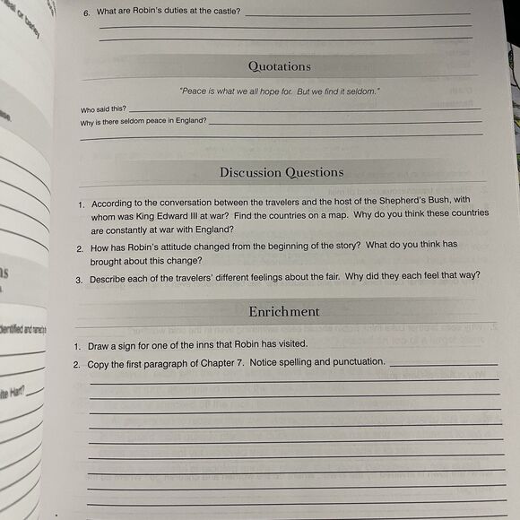 Memoria Press Literature Guide (Student/Teacher) A Door in the Wall by de'Angeli - Picture 6 of 6